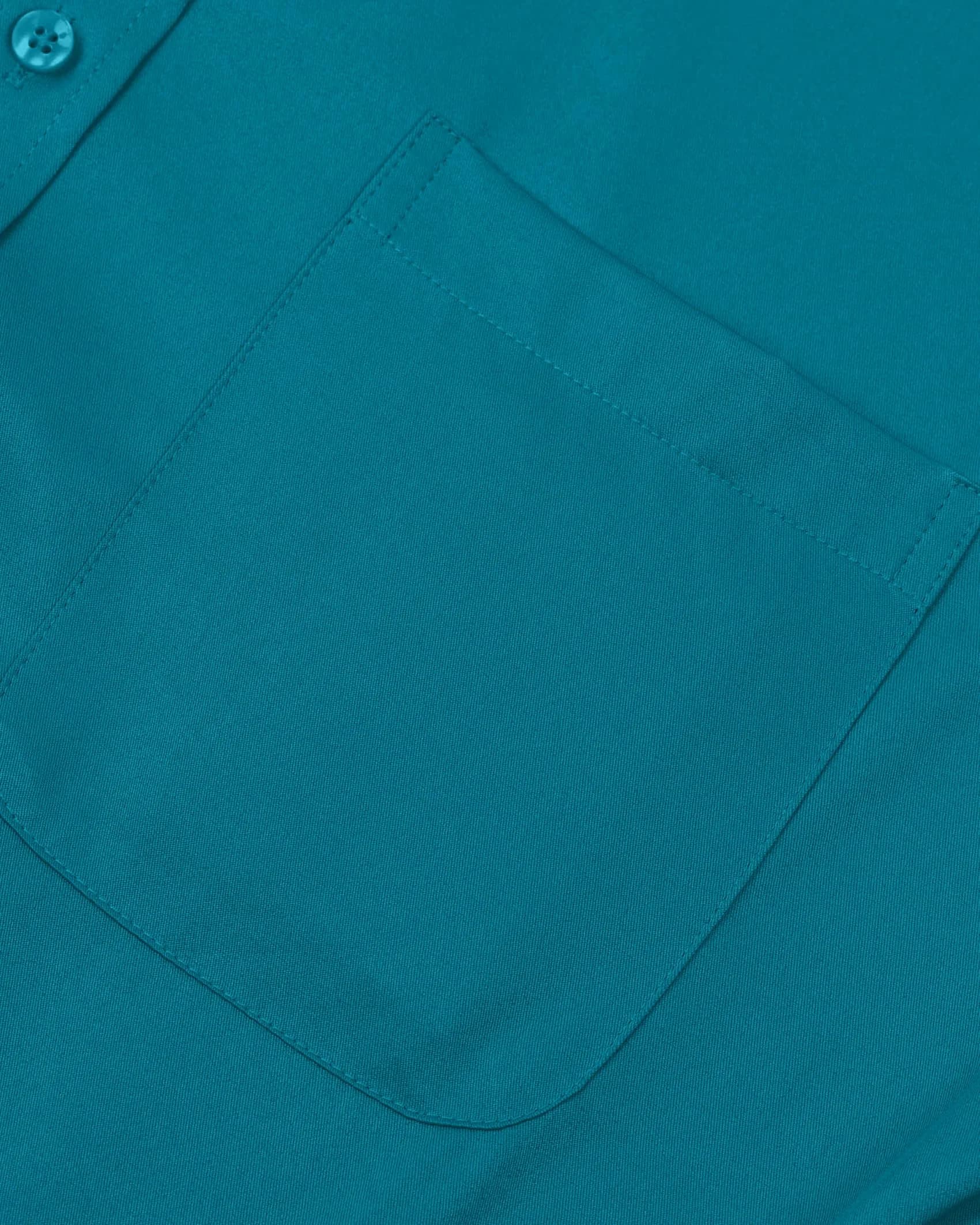 Alimens & Gentle Teal Long Sleeve Wrinkle Free Button Down Shirt with Pocket | XX-Large (XXL) Regular Fit thumbnail 6