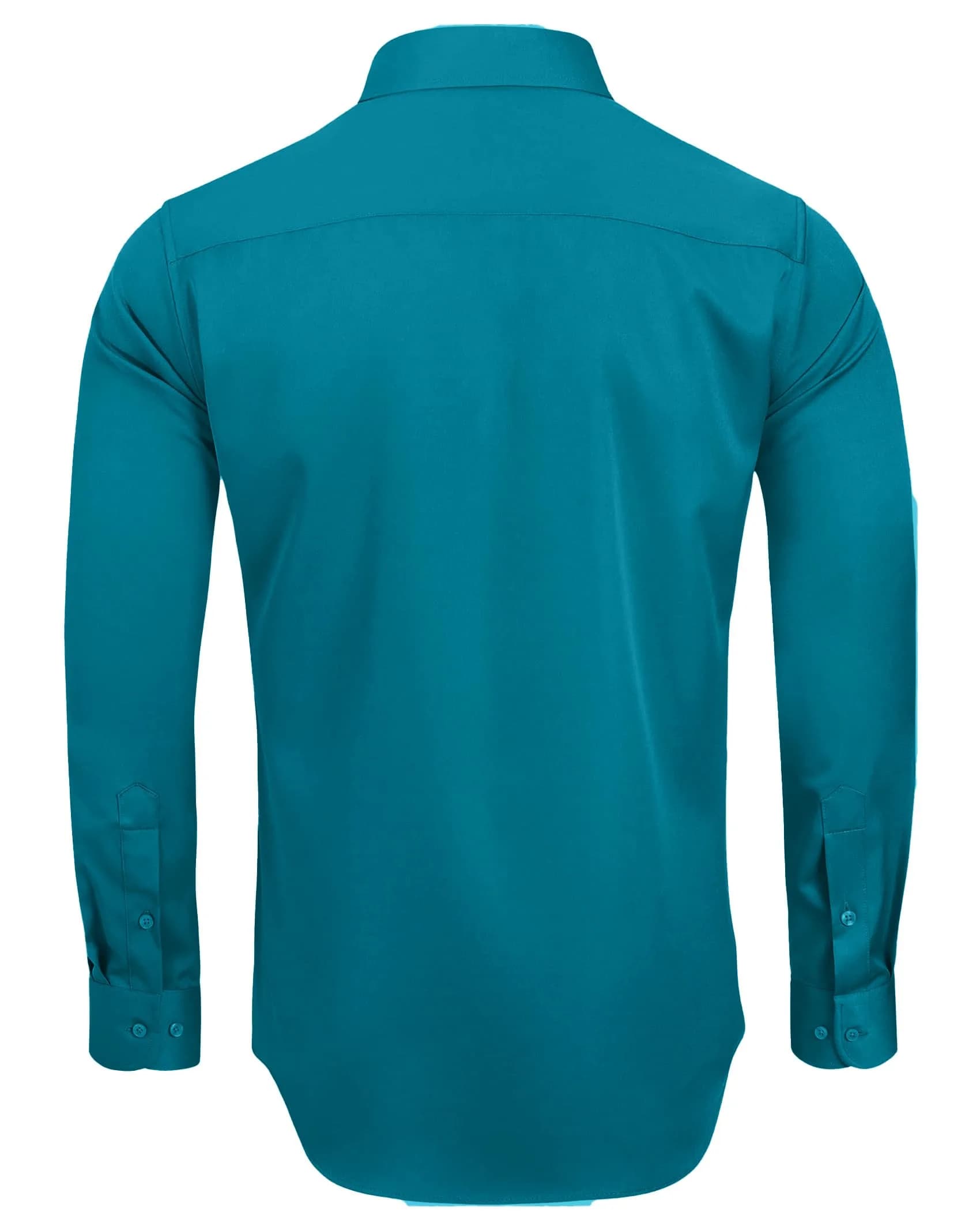 Alimens & Gentle Teal Long Sleeve Wrinkle Free Button Down Shirt with Pocket | XX-Large (XXL) Regular Fit thumbnail 2