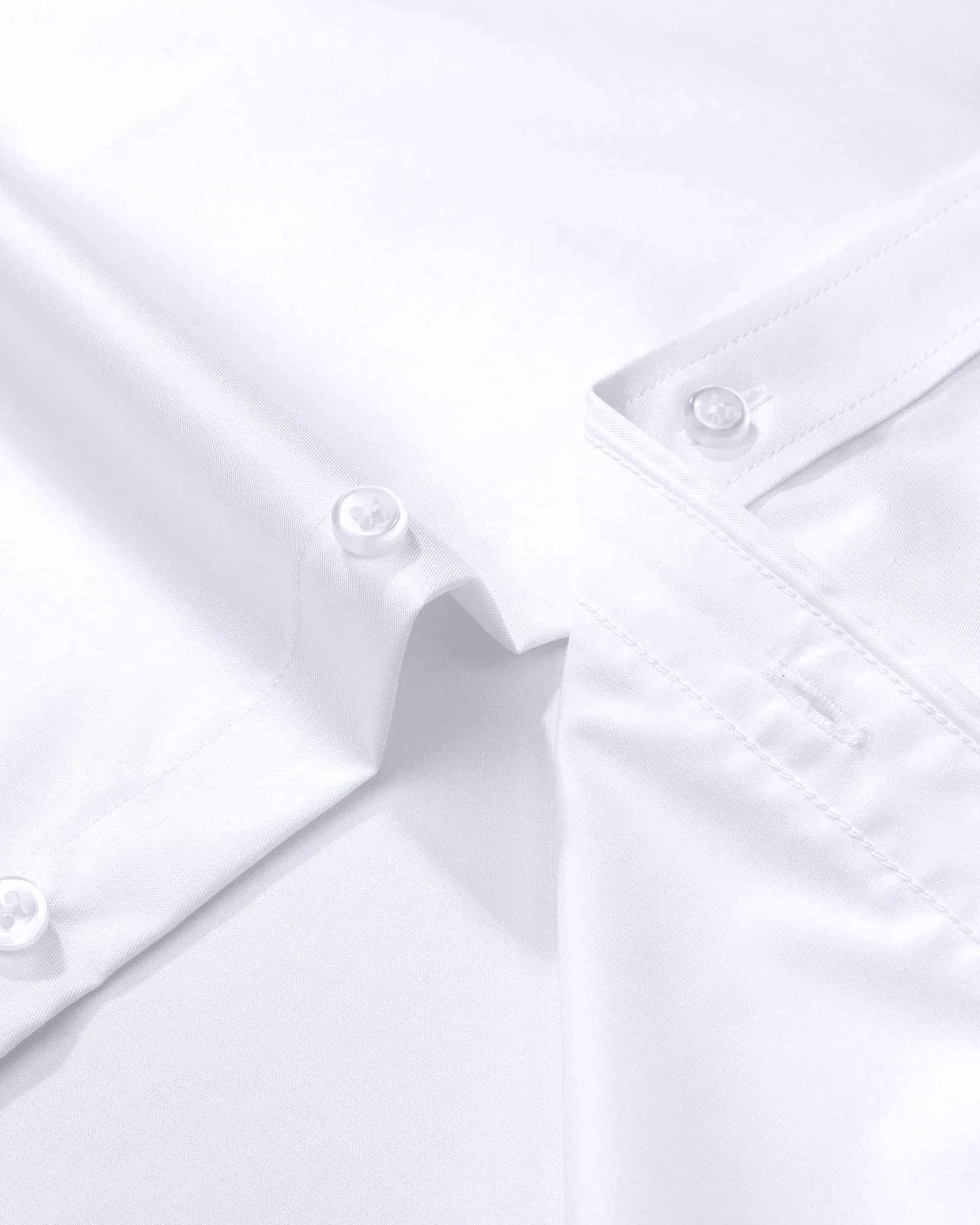 Alimens & Gentle White Button Down Shirt Men Regular Fit Long Sleeve Stretch Dress Shirt XL | Business Formal thumbnail 5