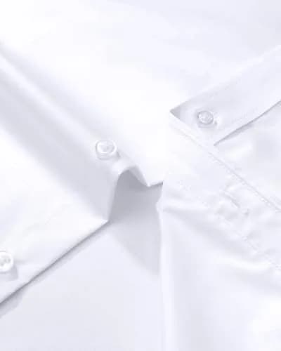 Alimens & Gentle White Button Down Shirt Men Regular Fit Long Sleeve Stretch Dress Shirt XL | Business Formal thumbnail 5