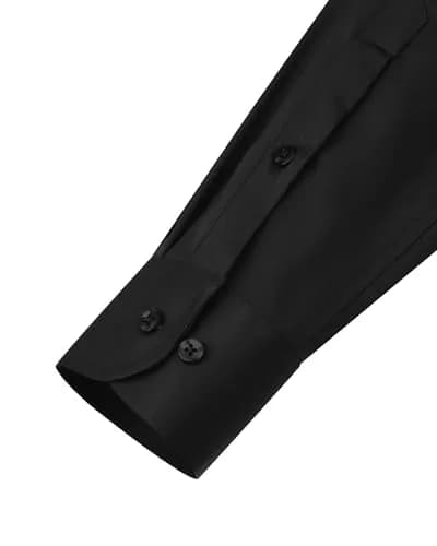 Alimens & Gentle Black Mens Long Sleeve Button-Down Shirt | Wrinkle-Free Flex Fabric for Formal & Casual Wear thumbnail 7