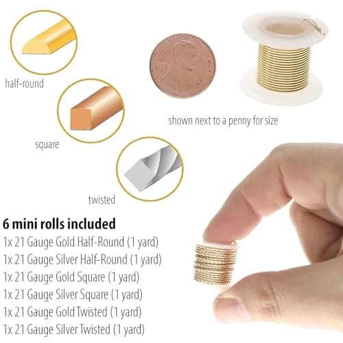 The Beadsmith Craft Wire Assortment - Tarnish-Resistant Copper Wire for Jewelry Making, 21 Gauge, 6-Pack, 12 Yds Total | Medium Temper Wire for Crafts thumbnail 4