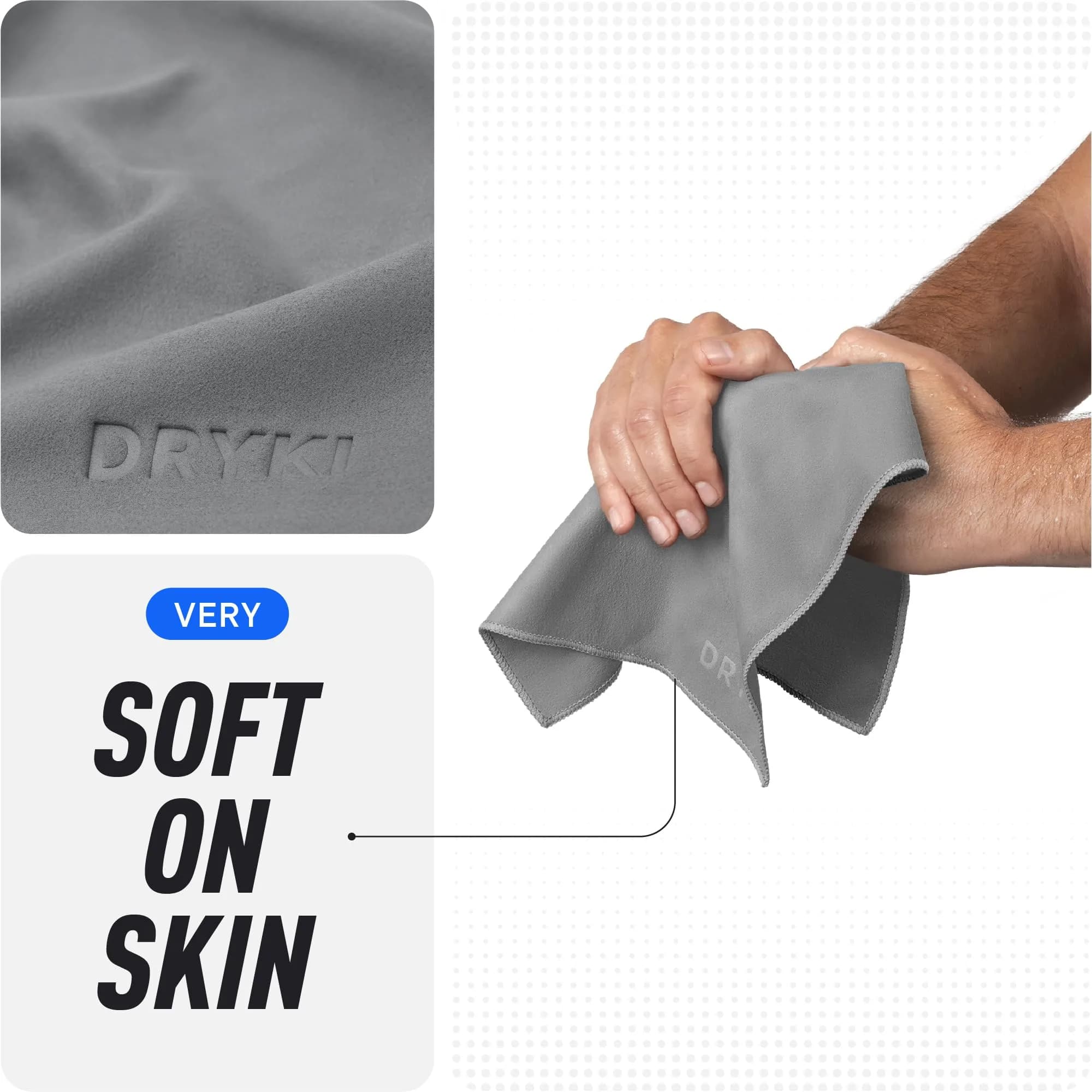 DRYKI Pocket-Sized Sweat Towels 25cm x 25cm (10" x 10") | Absorbs 7x More, Dries 10x Faster - view 7