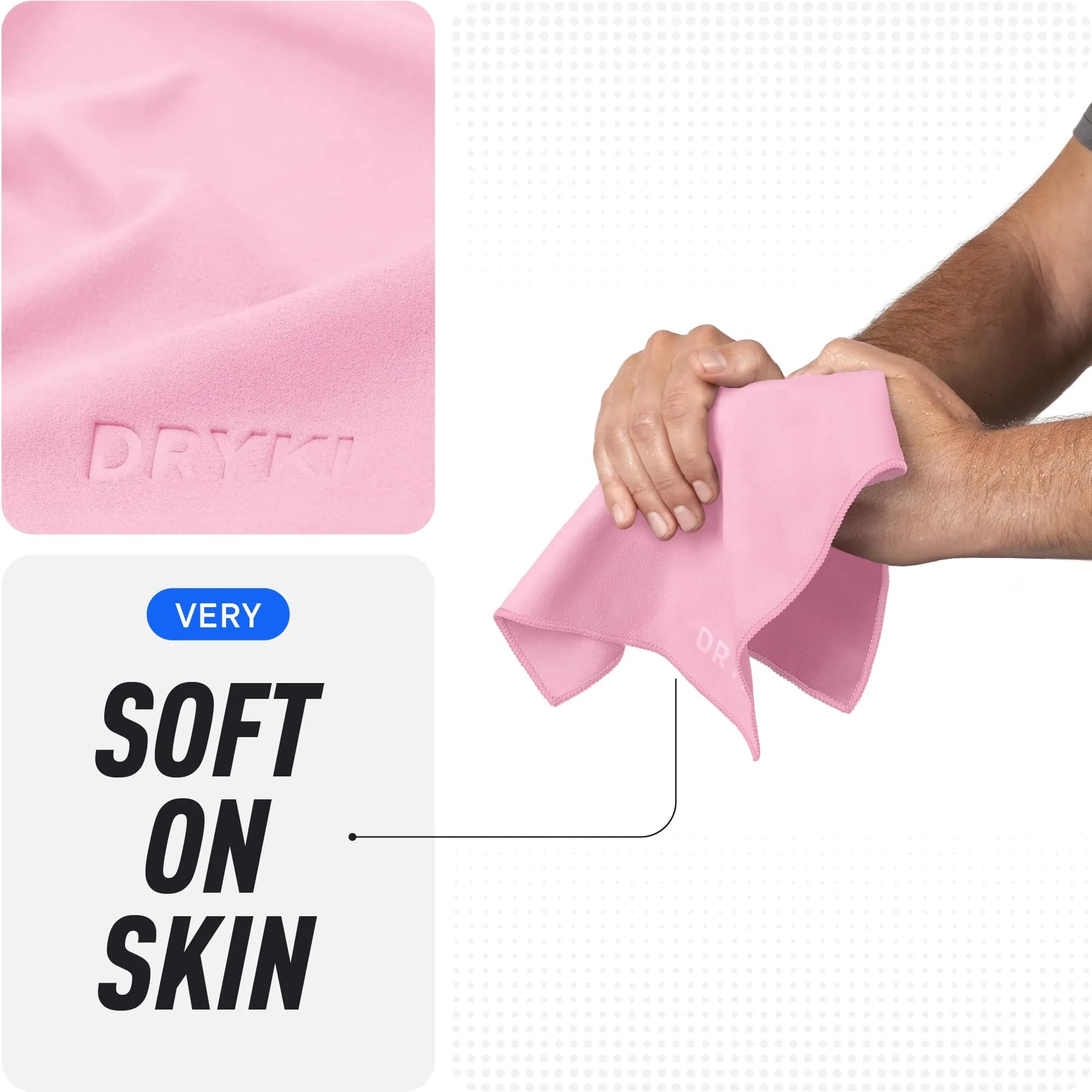 DRYKI Microfiber Sweat Towels 25cm x 25cm (10" x 10") | Quick Dry, Super Absorbent, Odor-Resistant - view 5