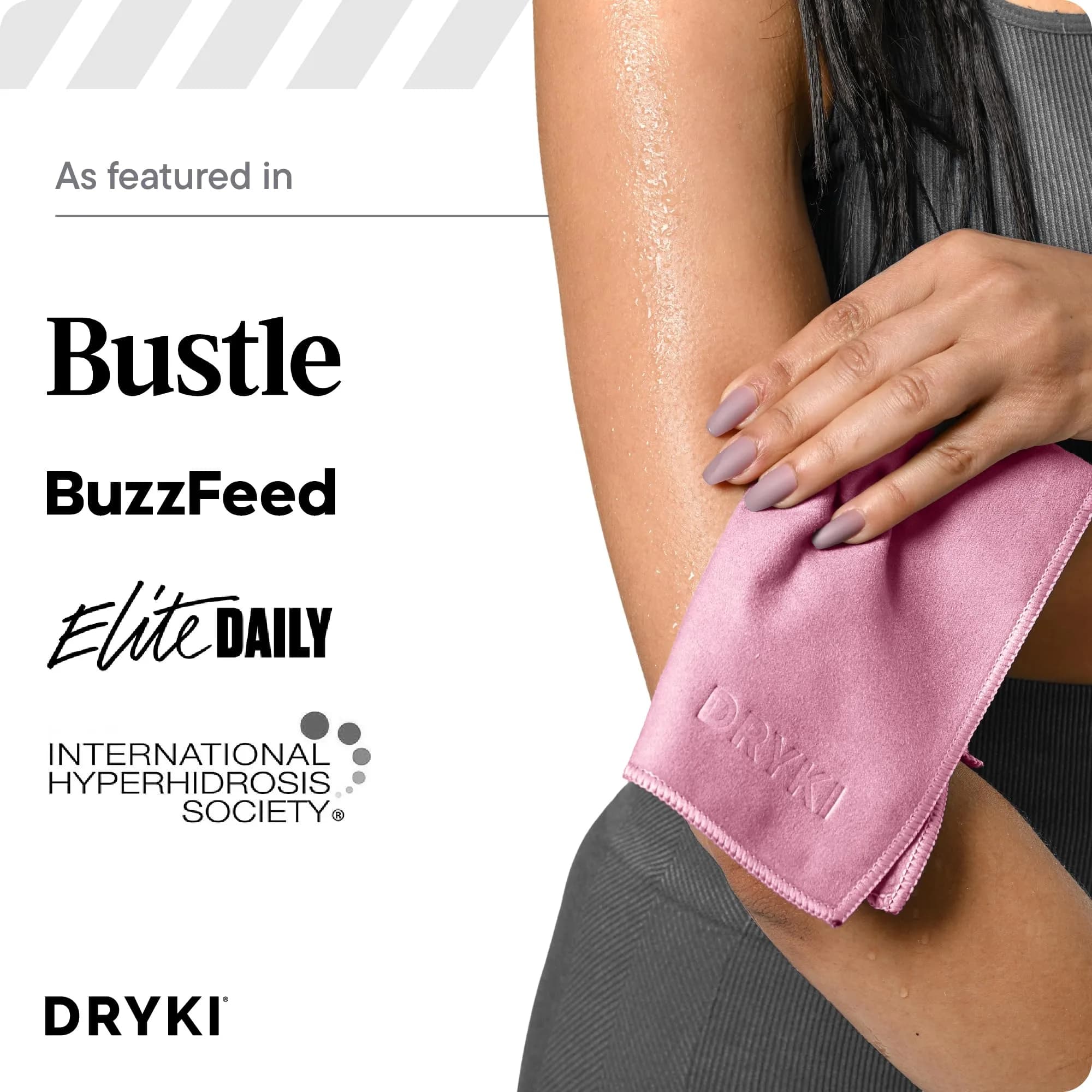 DRYKI Microfiber Sweat Towels 25cm x 25cm (10" x 10") | Quick Dry, Super Absorbent, Odor-Resistant - view 6