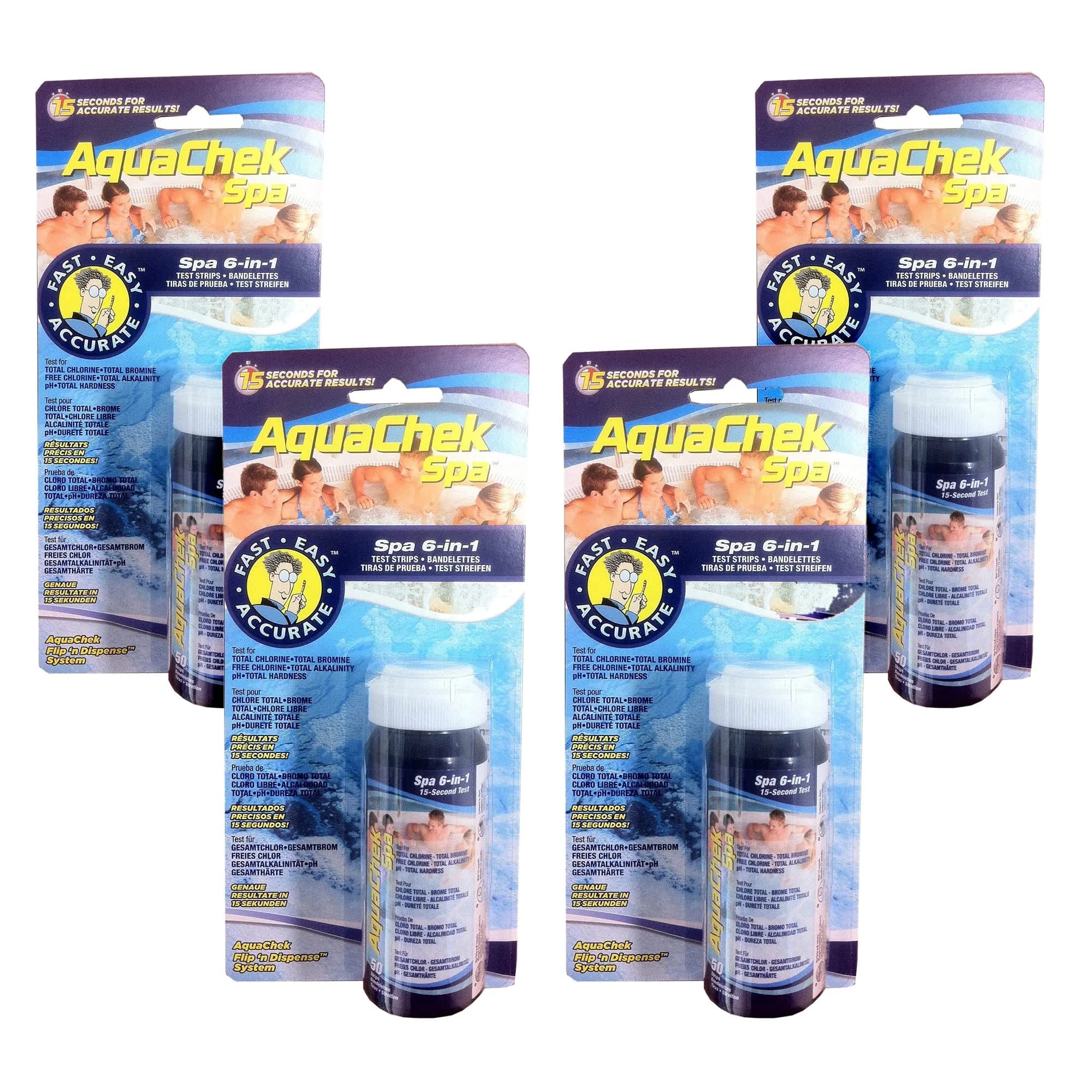 AquaChek Spa 6-in-1 Test Strips 200 Count (4-Pack) | Test Spa Water Chemistry Accurately - main product image
