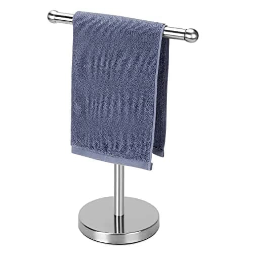 WAYDELI T-Shape Hand Towel Holder Stand 29.2 cm (11.5 in) | Heavy Weighted Base for Bathroom Countertops thumbnail 1