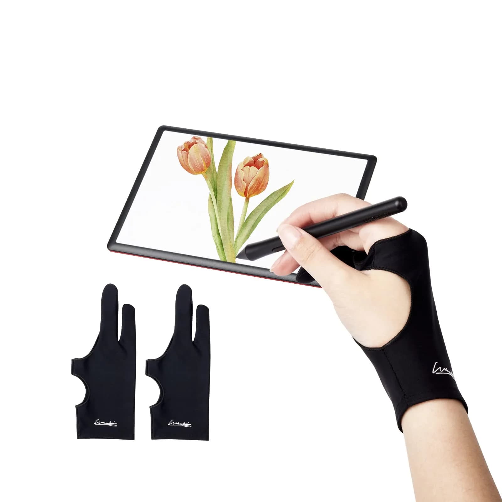 WooKoudai Digital Drawing Glove 2 Pack, Medium | Smudge Guard for Artists - main product image