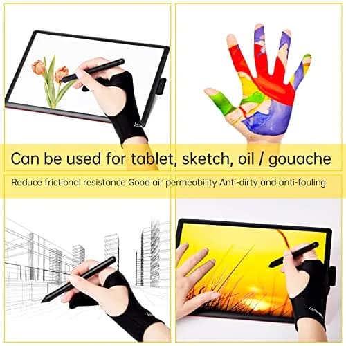 WooKoudai Digital Drawing Glove 2 Pack, Medium | Smudge Guard for Artists thumbnail 5