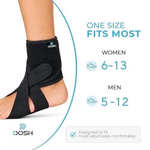 Dosh Left Foot Drop Brace for Walking & Sleeping - Soft AFO Support - Unisex One Size (Black) thumbnail 2
