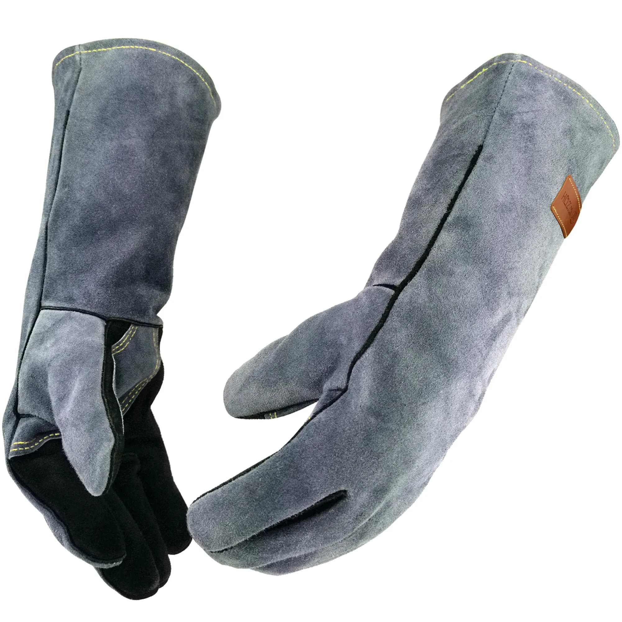WZQH Extreme Heat Resistant Welding Gloves 932°F (Medium, Black-Gray) | CTC Level 4 Certified - main product image