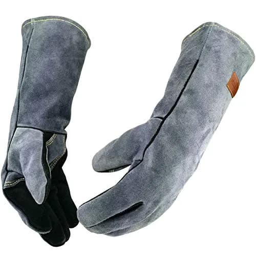 WZQH 14-inch Heat Resistant Welding Gloves Small Black-Gray | CTC Level 4 Protection thumbnail 1