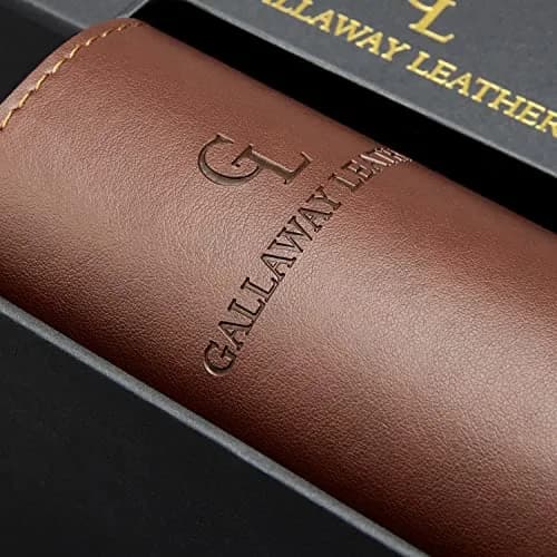 Gallaway Leather Desk Mat - Medium 61cm x 35.5cm (24" x 14") Dark Brown | Smooth PU Leather Writing Pad with Non-Slip Felt Base thumbnail 2