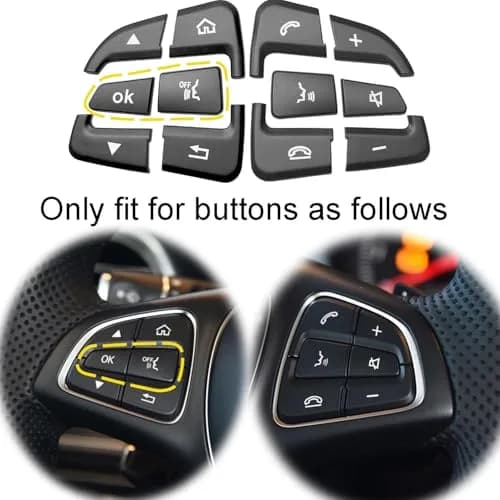 Angelguoguo Car Steering Wheel Button Switch Trim Cover Sticker Fit for Mercedes Benz W205 X253 W447 | Durable ABS, Easy DIY thumbnail 2