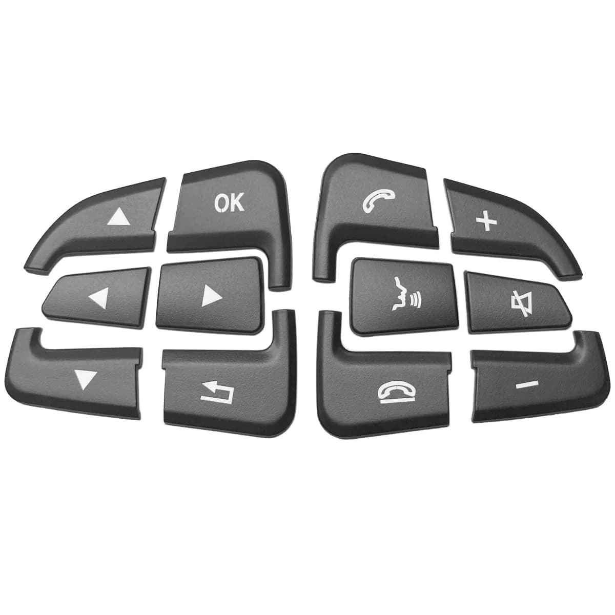 Angelguoguo Car Steering Wheel Button Switch Trim Cover Sticker Fit for Mercedes Benz W205 X253 W447 | Durable ABS, Easy DIY — Black-Arrow Model