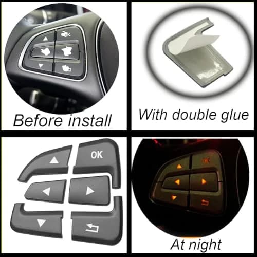 Angelguoguo Steering Wheel Button Cover for Mercedes Benz A B CLA GLA GLE CLS SLC SL Vito Class | Durable ABS Fitment thumbnail 3