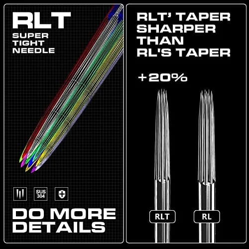 CNC 7RL Tattoo Needles Cartridge 20Pcs #12 Round Liner with Membrane | Universal Rotary Machine Fit thumbnail 6