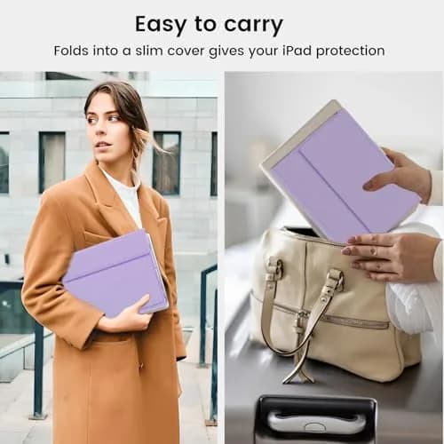 OYEEICE Keyboard Case for iPad 10.2" 9th/8th/7th Gen & Air 3rd/Pro 10.5" Purple | Detachable Wireless Backlit Keyboard Cover with Pencil Holder thumbnail 8