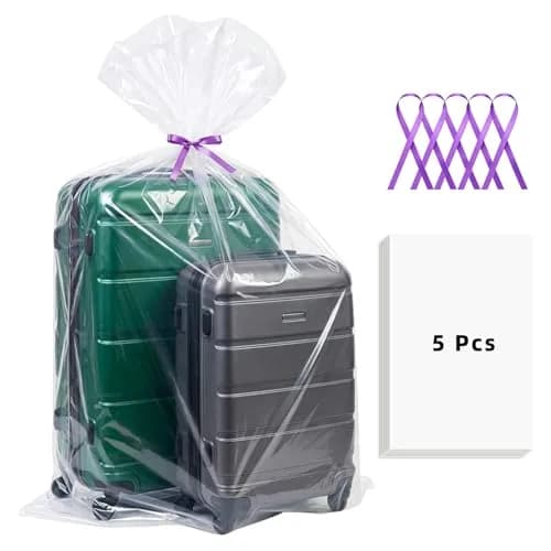 Yotelab Extra Large Clear Plastic Storage Bags 102cm x 152cm (40"x60") | 2 Mil Thick, 5-Piece Set with Ribbons thumbnail 1