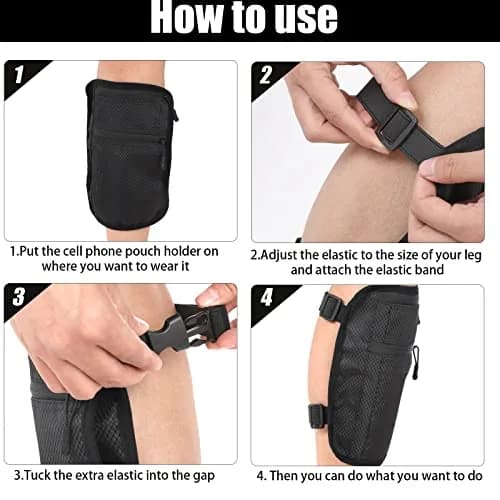 Xuniea Black Leg Phone Holder Pouch 28 cm (11 inches) | Secure Fit for Active Lifestyles thumbnail 3