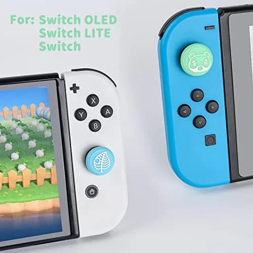 DLseego Animal Crossing Thumb Grips Caps for Switch OLED/Switch Lite Joystick | Cute Bear & Leaf Silicone Cover (Switch/OLED/Lite) thumbnail 5