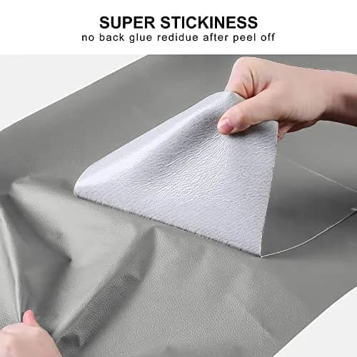 YAFLC Grey Self-Adhesive Leather Repair Patch 10cm x 160cm (4" x 63") | Strong PU Leather Tape for Furniture & Auto thumbnail 2