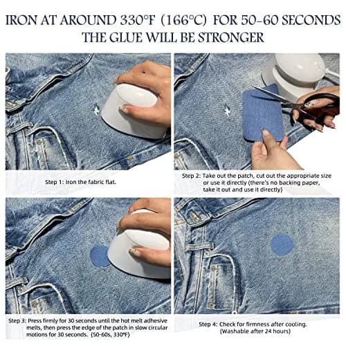 KING MOUNTAIN Denim Iron-on Repair Patch Roll (3"x60", Blue) | USA-Sourced Fabric Mending Solution thumbnail 5