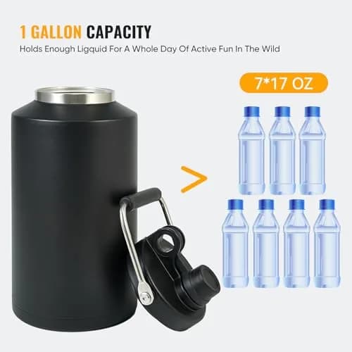 Kerilyn 128oz (3785ml) Insulated Gallon Jug with Handle | Keeps Drinks Cold 48 Hrs, Hot 24 Hrs thumbnail 7