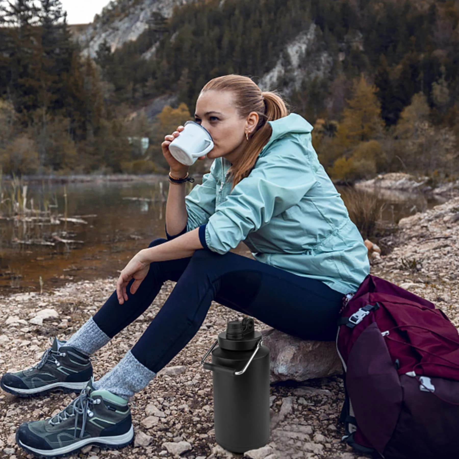 Kerilyn 128oz (3785ml) Insulated Gallon Jug with Handle | Keeps Drinks Cold 48 Hrs, Hot 24 Hrs - view 8