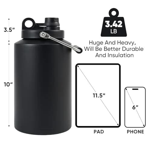 Kerilyn 128oz (3785ml) Insulated Gallon Jug with Handle | Keeps Drinks Cold 48 Hrs, Hot 24 Hrs thumbnail 2