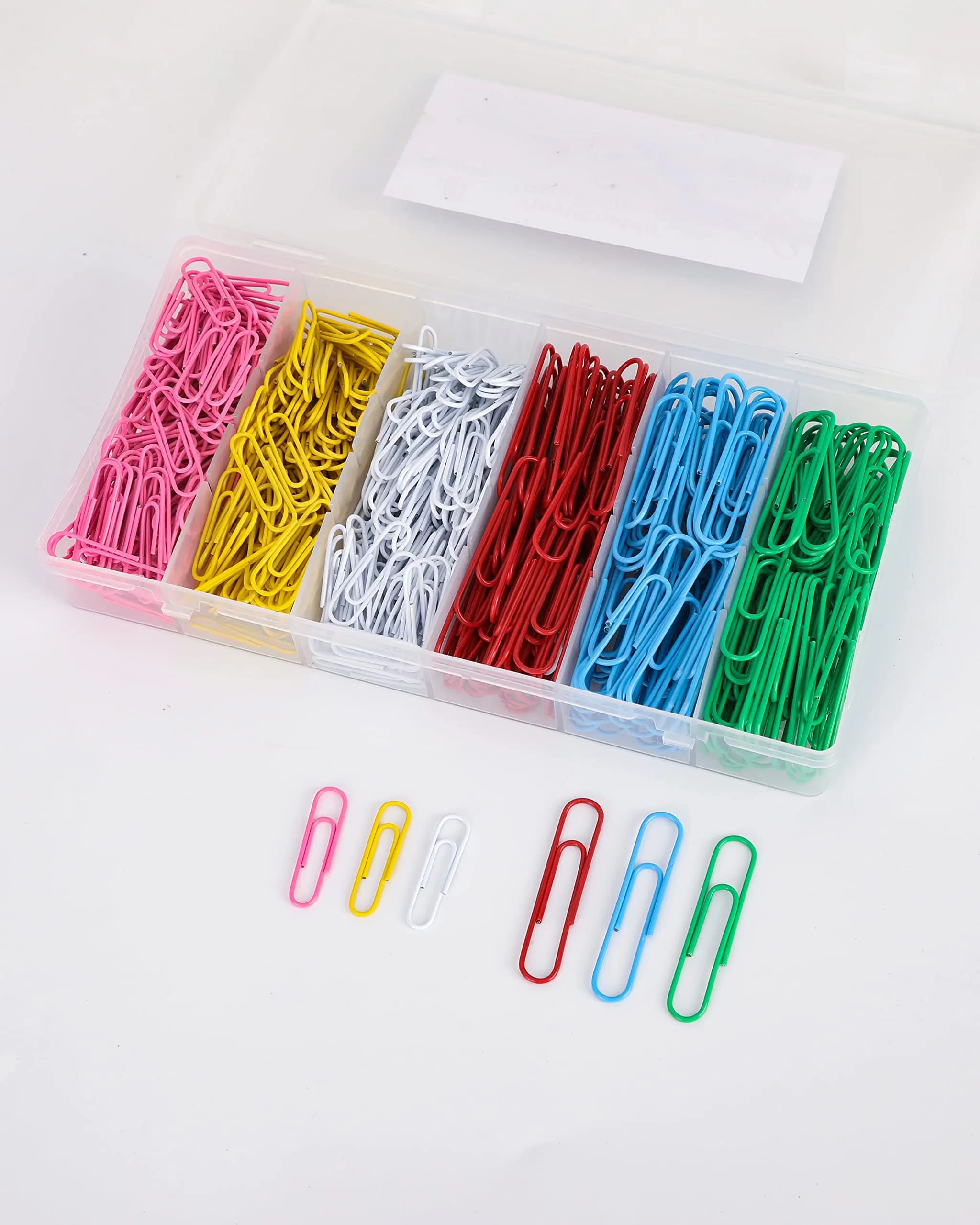 PAPERPAL Colorful Vinyl Coated Paper Clips, 50 mm (2 in) & 33 mm (1-2/7 in), 540 Count | Assorted Colors for Office & School - view 7