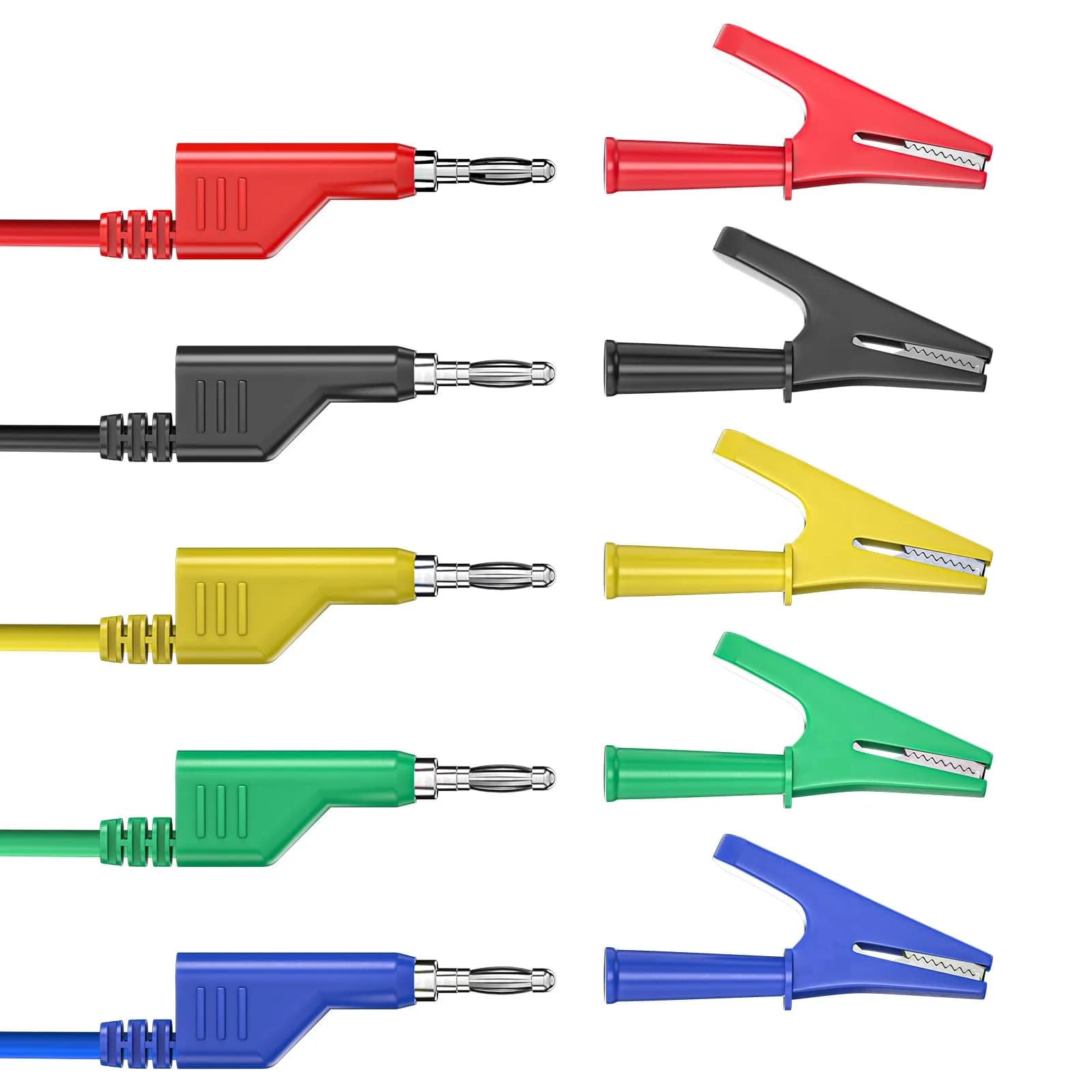 Goupchn 15PCS Stackable Banana Plug Test Leads with Alligator Clips 1m (3.3ft) | 1000V 15A | 5 Colors - view 5