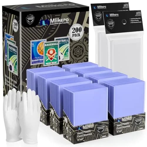 Mlikero 400 Card Sleeves Set: 200 Hard Plastic + 200 Soft Sleeves | Protects Standard 2.5"x3.5" Cards thumbnail 1