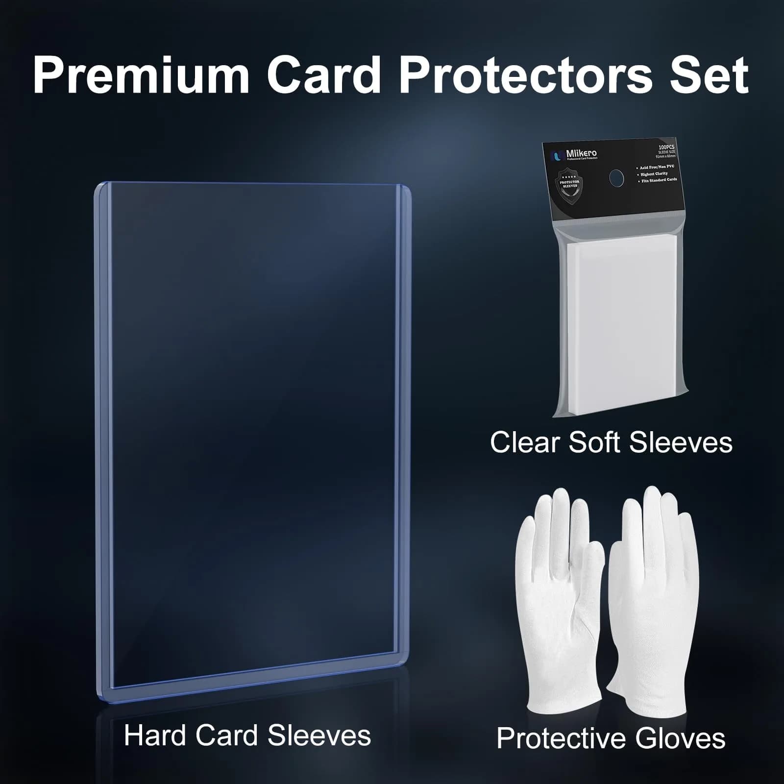 Mlikero 400 Card Sleeves Set: 200 Hard Plastic + 200 Soft Sleeves | Protects Standard 2.5"x3.5" Cards - view 4