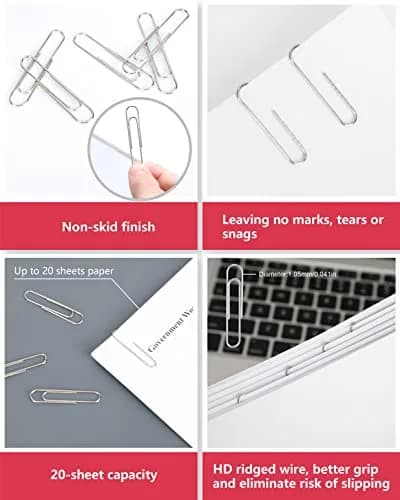 PAPERPAL Jumbo Non-Skid Paper Clips 50mm (2 Inch) 300 Count | Reliable Grip for Office & School thumbnail 4