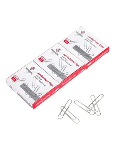 PAPERPAL Jumbo Non-Skid Paper Clips 50mm (2 Inch) 300 Count | Reliable Grip for Office & School thumbnail 1