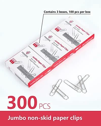 PAPERPAL Jumbo Non-Skid Paper Clips 50mm (2 Inch) 300 Count | Reliable Grip for Office & School thumbnail 3
