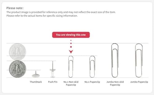 PAPERPAL Non-Skid Paper Clips 33mm (1-2/7") Silver | 600 Count Bulk Pack for Office, School, DIY thumbnail 8