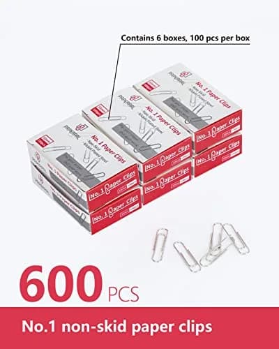 PAPERPAL Non-Skid Paper Clips 33mm (1-2/7") Silver | 600 Count Bulk Pack for Office, School, DIY thumbnail 3
