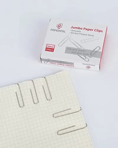 PAPERPAL Jumbo Smooth Paper Clips 50mm (2") 300 Count | Strong Grip, Anti-Rust Finish thumbnail 5