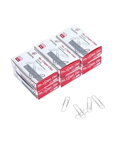 PAPERPAL Smooth Paper Clip #1 Size (33mm x 8mm) | 600 Count Silver Alloy Steel Clips thumbnail 1