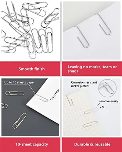 PAPERPAL Smooth Paper Clip #1 Size (33mm x 8mm) | 600 Count Silver Alloy Steel Clips thumbnail 4