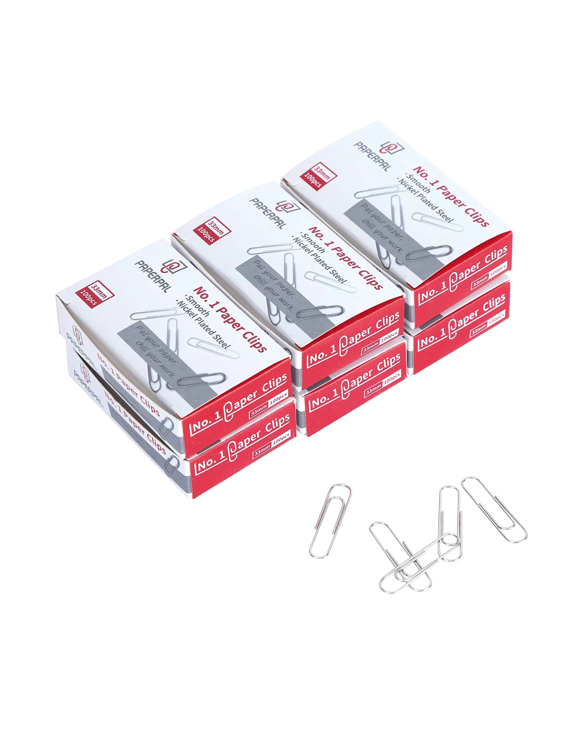 PAPERPAL Smooth Paper Clip #1 Size (33mm x 8mm) | 600 Count Silver Alloy Steel Clips - main product image