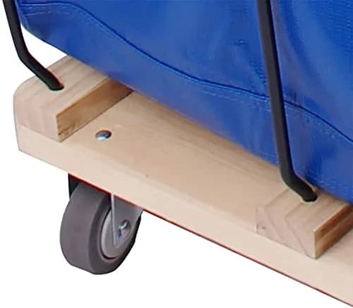 HIGOOD Vinyl Basket Truck, 16 Bushel Capacity, Blue | Industrial Material Transport Cart with Removable Liner thumbnail 4