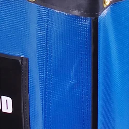 HIGOOD Vinyl Basket Truck, 16 Bushel Capacity, Blue | Industrial Material Transport Cart with Removable Liner thumbnail 3