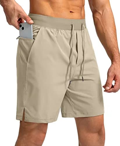 Soothfeel Men's Workout Athletic Shorts with 3 Pockets 7" Inseam | Lightweight, Quick-Drying, Breathable Active Shorts thumbnail 1
