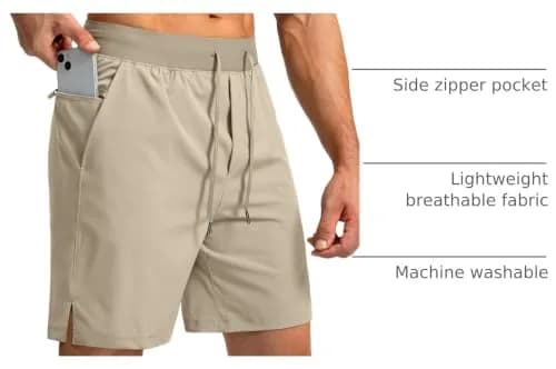 Soothfeel Men's Workout Athletic Shorts with 3 Pockets 7" Inseam | Lightweight, Quick-Drying, Breathable Active Shorts thumbnail 4