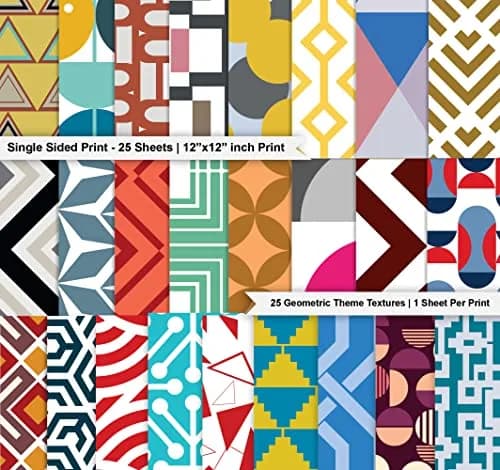 Inkdotpot Geometrical Scrapbook Paper Pad 30.48cm x 30.48cm (12"x12") | Acid-Free & Lignin-Free Craft Paper thumbnail 2