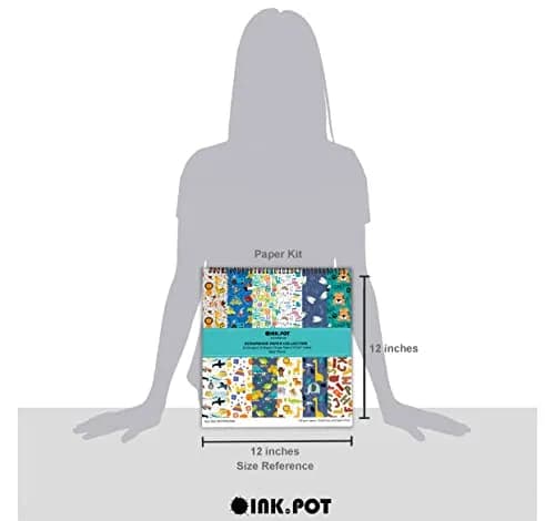 Inkdotpot Baby Theme Scrapbook Paper Pad 25 Sheets 12x12 in (30.48x30.48 cm) | Acid-Free Cardstock for DIY Crafts thumbnail 4