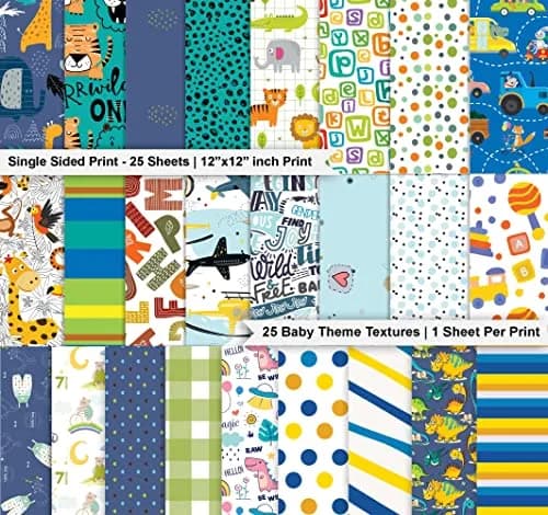 Inkdotpot Baby Theme Scrapbook Paper Pad 25 Sheets 12x12 in (30.48x30.48 cm) | Acid-Free Cardstock for DIY Crafts thumbnail 2